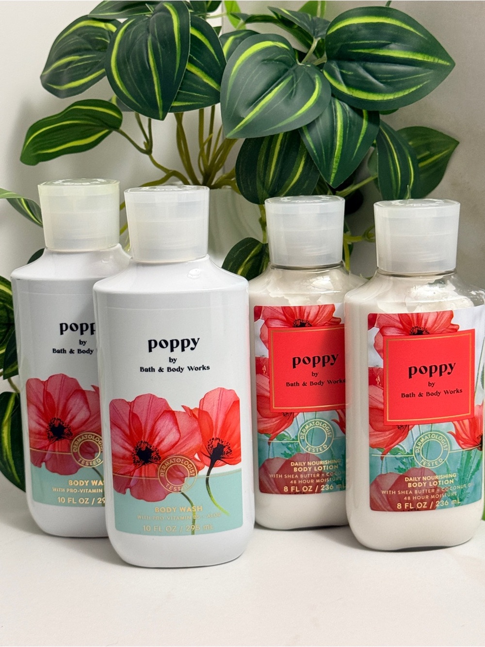 Bath & Body Works Poppy 4-Pc Body Wash + Lotion Set NEW